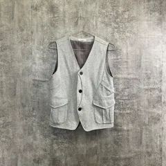 【T-427】URBAN RESEARCH M ベスト メンズ グレー ポケットベスト ジレ アーバンリサーチ カジュアル 古着 重ね着 ワークベスト シンプル 人気ブランド 春秋コーデ