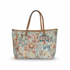 ETRO エトロ フラワー 花柄 トートバッグ ショルダーバッグ ブルー PVC レザー