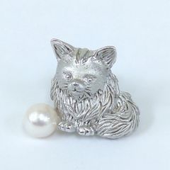 Christofle クリストフル　置物　眠り猫　フギュリン　美品　シルバー色 Christofle クリストフル 置物 眠り猫 フギュリン 美品 シルバー色