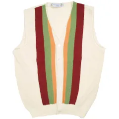 FANNI LEMMERMAYER ファンニレマメイヤー オーストリア製 BEAMS CUSTOM ORDER ALPACA STRIPE KNIT VEST パール編み 4色ストライプ アルパカニットベスト オーダーサイズ MULTI セーター トップスのサムネイル