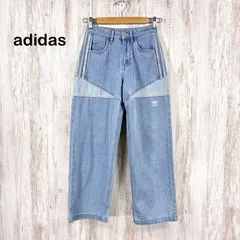 adidas originals アディダスオリジナルス トレフォイルロゴ 80sライク ハイウエスト デニムパンツ ブルーのサムネイル