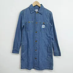 Lee リー デニム 長袖 シャツ ワンピース コットン ロゴ パッチ インディゴ M C207