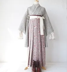 二尺袖着物袴セット【卒業袴/着物一式セット】レトロ柄