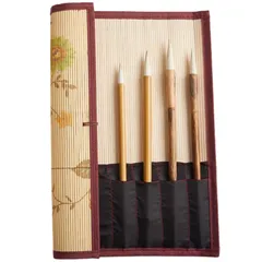 筆巻き 書道 竹製 ポケット付き Sサイズ M0309-V06S-1