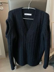 ザラ ZARA ネイビー ウール アルパカ パーカ