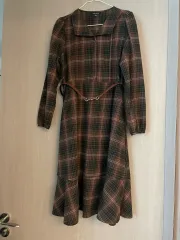 新品) プラスティック アイランド CHECK ロング丈ワンピース BELT セット