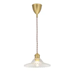 智光電気 真鍮 ガラス ペンダントライト - 北欧 おしゃれ 昭和 レトロ 天井 照明器具 吊り下げ リビング ダイニング 食卓 玄関 E26 ソケット 傘 シェード セラミック＆銅製ソケット（新仕様･クリアー)p 12ff91ef