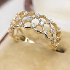 925シルバー モアサナイト 中空レースデザインリング  ■5112