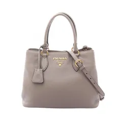 プラダ PRADA ハンドバッグ ヴィッテロダイノ グレージュ レザー ヴィッテロダイノ 2wayトートバッグ レディース Used A