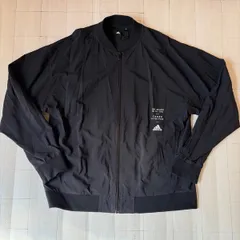 ト2603-①-5594 アディダス　adidas  ブルゾン　ジップアップ　薄手　黒　L