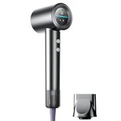 ドライヤー【2026温度&風速表示 15s速乾 AI温度制御】人気 ナノケア 大風量1300W 静音 コンパクト 軽量 ヘアドライヤー 小型 4段階温度&2段階風量調節 NTC温度制御・過熱損傷防止 メモリー機能 高濃度マイナスイオン ノズル付き 旅行/トラ/