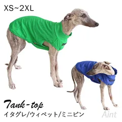 【Sサイズ】イタグレ タンクトップ 袖なし ウィペット ミニピン イタグレ服 無地 鮮やか 部屋着 犬 服 XS~2XL イタリアングレーハウンド 犬服 ミニチュアピンシャー サイトハウンド グリーン ブルーのサムネイル