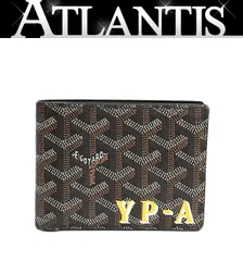 【広尾店】ゴヤール GOYARD 札入れ コンパクトウォレット 二つ折り財布 PVC×レザー ブラック 【18619】のサムネイル