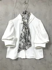新品 NICECLAUP ナイスクラップ 定価6160円 スカーフ付き ブラウス シャツ sizeF/白 ■■レディース