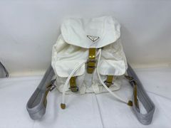 美品】プラダ バックパック リュック ナイロン アイボリー バイカラー 