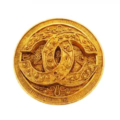 シャネル(Chanel) シャネル ブローチ  ココマーク  サークル GPメッキ ゴールドレディース