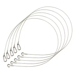 ステンレスワイヤーロープ 両端フック M4カラビナ付 セーフティワイヤー 落下防止ワイヤー φ1.5mm (全長1.0m/5本セット)のサムネイル