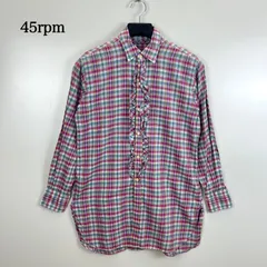 45rpm umii908 JAPAN made frill plaid one-piece 2 アールピーエム ウミキューゼロハチ フリルシャツ ワンピース 日本製 アーカイブのサムネイル