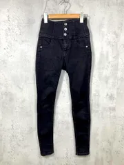 Heather ヘザー HE050058CA ストレッチ ハイウエスト スキニー パンツ sizeXS/黒 ■■レディース