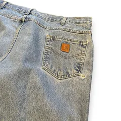 90s 00s Carhartt デニム バギーパンツ ペインターパンツ W46 L30 オーバーサイズ ウォッシュ加工 ダメージ B-boy B系 スケーター HIPHOP ストリートファッション  SK8 Y2K 古着 vintage 90年代