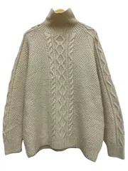 古着 アランニット フィッシャーマンセーター タートルネック サイズ表記無し 生成り メンズ/045