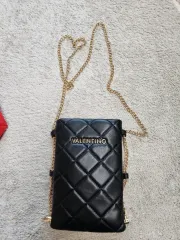 未使用級// Valentino ブラック キルティング チェーン ミニクロスバッグ