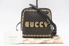 ★3日以内返品可★ 極美品 GUCCI グッチ レザー グッシープリント ショルダーバッグ 511189 ショルダーバッグ ブラック ゴールド レザー レディース