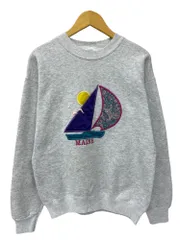 Lee (リー) 刺繡スエット トレーナー ワッペン 90S 古着 ビンテージ MAINE M グレー メンズ/045