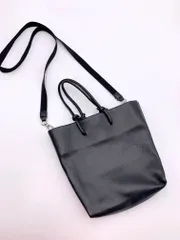 ZARA ザラ フェイクレザー 2way ミニ ショルダー ハンド バッグ 黒 ■■レディース