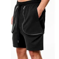 ハーフパンツ メンズ 未使用 カーゴパンツ ショートパンツ 夏 新作 ワークパンツ ウエストゴム 太めシルエット ビッグシルエット ゆったり リラックス 大きいサイズ マルチポケット サイドポケット ジップポケット ファスナー付き yubo01