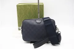 ★3日以内返品可★ 極美品 GUCCI グッチ GGスプリーム オフィディア スモール クロスボディバッグ 699439 ボディバッグ ネイビー コーティングキャンバス メンズ