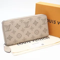 ★3日以内返品可★ 美品 LOUIS VUITTON ルイ・ヴィトン マヒナ ジッピー ウォレット ガレ M69821 長財布 ベージュ レザー レディース