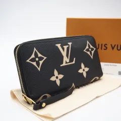 ★3日以内返品可★ 美品 LOUIS VUITTON ルイ・ヴィトン アンプラント ジッピー ウォレット バイカラー M80481 長財布 ブラック ベージュ レザー レディース