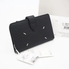 ★3日以内返品可★ 未使用 MAISON MARGIELA メゾンマルジェラ 4ステッチ ジップウォレット SA1VX0019 コインケース ブラック カーフレザー メンズ
