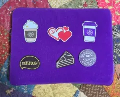 コーヒー豆 パッチ 添付 紫色 ノートパソコン ワッフェン ピウッチ