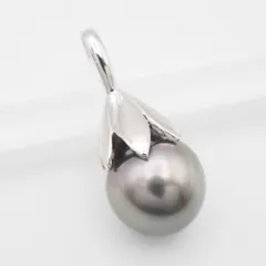 R601 黒蝶真珠 パール SILVER刻印 ペンダント トップ デザイン チャーム ヘッド シルバー 6月誕生石