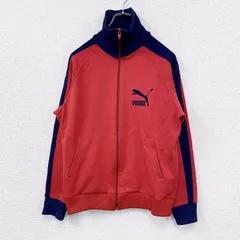 古着 used　80s　PUMA　プーマ　トラックジャケット/ジャージ　デカロゴ　ヴィンテージ　赤　レッド　Mサイズ【値引き交渉OK！】