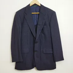 MONSIEUR CARVEN ムッシュカルヴェン テーラードジャケット ネイビー 紺ブレ ブレザー チェック VINTAGE 日本製 古着 トラッド プレッピー メンズ サイズ A6 C239のサムネイル
