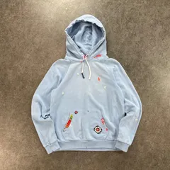 POLO RALPH LAUREN Hoodie ポロラルフローレン スウェット パーカー フーディー プルオーバー ワンポイント刺繍 水色 ワッペン フェード USED加工