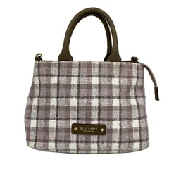 BLUE LABEL CRESTBRIDGE(ブルーレーベルクレストブリッジ) ハンドバッグ - ピンクベージュ×白×ダークブラウン レザー