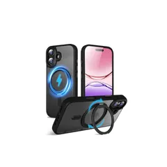 【新品】 QUEASON【iPhone 17 用 MagSafe対応 ケース】360°回転スタンド ワイヤレス充電対応 あいふおん17 用 ケース リング付き 米軍MIL規格 アイフォン17 用 スマホケース magsafe 超強磁力 落下防止 アイホン17 