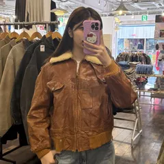 【USED】ファー付きレザージャケット