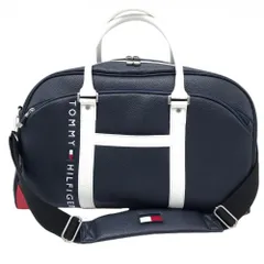 【美品】トミーヒルフィガー 2WAYボストンバッグ ネイビー×白×レッド ショルダーストラップ付 ゴルフ Tommy Hilfiger Golf