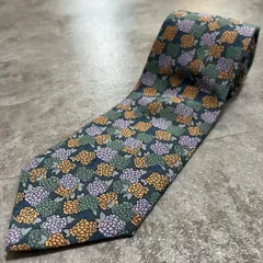 【タグ付き未使用】Givenchy　ジバンシー 花柄ネクタイ シルク100%　イタリア製 メンズ　ブルー　青　オレンジ　橙　ピンク　桃色　グリーン　緑　マルチカラー　フローラル　ボタニカル