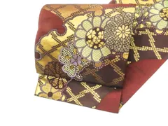 【京松】京袋帯 六通 金糸 花 kyo8b02-143