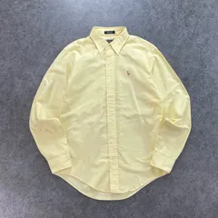 USA製 Polo by Ralph Lauren L/S BD Shirt ポロバイラルフローレン 長袖 ボタンダウン シャツ ワンポイント刺繍 イエロー 黄 ヴィンテージ ビンテージ