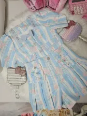 ブルー ストライプ フラワー セットアップ