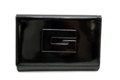 オールド グッチ ヴィンテージ 四つ折り 財布 トムフォード期 ロゴ 名刺入れ カード 定期入れ 大容量 レザー 黒 ブラック GUCCI 5388k