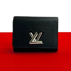 極 美品 LOUIS VUITTON ルイヴィトン ポルトフォイユ ツイスト コンパクト エピ レザー 本革 三つ折り 財布 ウォレット ブラック 15808