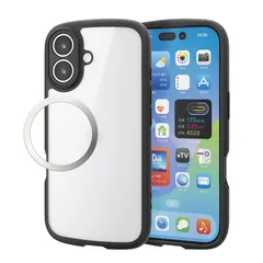 【新品】 エレコム iPhone 17 ケース カバー クリア 耐衝撃 衝撃吸収 極限設計 ハイブリッド 薄型 軽量 ストラップホール付き 全周エアークッション ストラップホルダーシート付 TOUGH SLIM LITE ブラック PM-A25ATSLFC 0